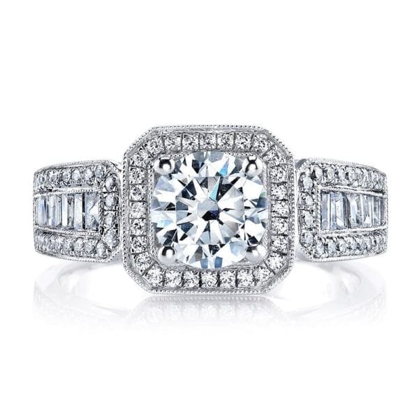 25098  Diamond Engagement Ring 0.27 Ct Rd, 0.38 Ct Bg.