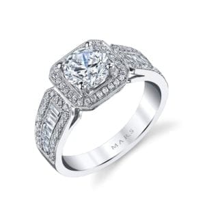 25098  Diamond Engagement Ring 0.27 Ct Rd, 0.38 Ct Bg.