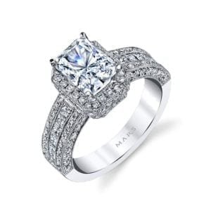 25322  Diamond Engagement Ring 0.72 Ct Rd, 0.47 Ct Pr.
