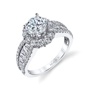 25649 Diamond Engagement Ring 0.80 Ct Rd, 0.37 Ct Bg.